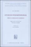 Studi di fenomenologia. Verso il formalismo giuridico?