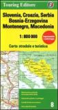 Slovenia, Croazia, Serbia, Bosnia Erzegovina, Montenegro, Macedonia 1:800.000. Carta stradale e turistica