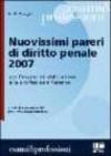 Nuovissimi pareri di diritto penale 2007