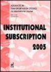 Advances in transportation studies. An international journal. Institutional subscription 2005