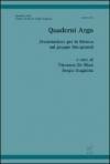 Quaderni dell'Associazione Argo (Associazione per la ricerca sul gruppo omogeneo)
