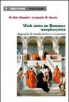 Work notes on romance morphosyntax. Appunti di morfosintassi romanza. Ediz. bilingue