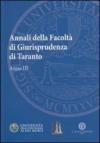 Annali della facoltà di giurisprudenza di Taranto. 3.