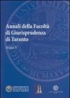 Annali della facoltà di giurisprudenza di Taranto: 5