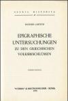 Epigraphische Untersuchungen zu den griechischen Volkbeschlüssen (1927)