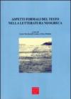Aspetti formali del testo nella letteratura neogreca