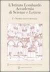 L'Istituto Lombardo Accademia di Scienze e Lettere. 1.Storia istituzionale