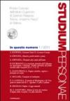 Studium personae. Rivista culturale dell'Istituto superiore di scienze religiose Mons. A. Pecci di Matera (2011). 1.