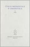 Italia medioevale e umanistica. 1.
