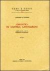 Expositio in Cantica canticorum. Ediz. critica