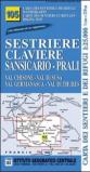 Carta n. 105 Sestriere, Claviere, Prali 1:25.000. Carta dei sentieri e dei rifugi. Serie monti
